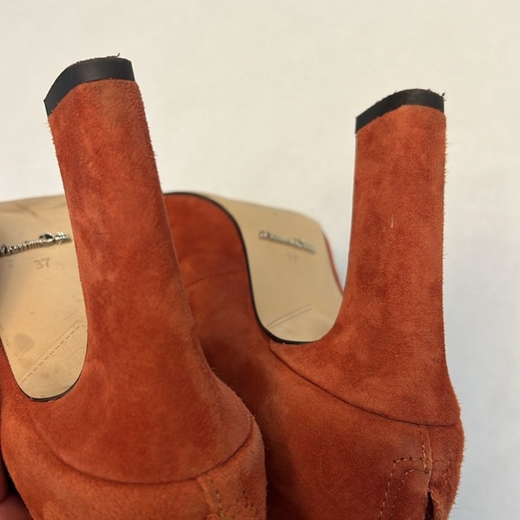 MASSIMO DUTTI BURNT ORANGE HEELS 37=7 - Picture 8 of 16